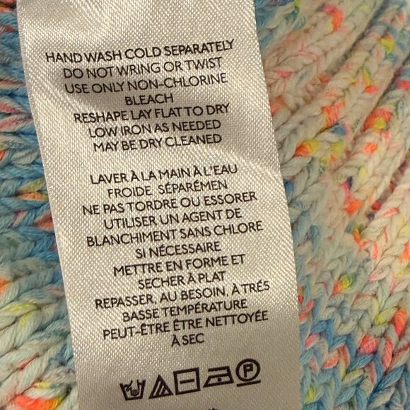 Anthropologie Multicolor Knit Palm Tree Sweater – Pink Graphic, Size M - Picture 3 of 4